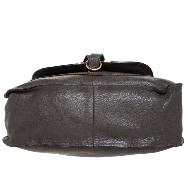 Pre Owned Chloe Dark Brown Leather Medium Marcie Shoulder Bag