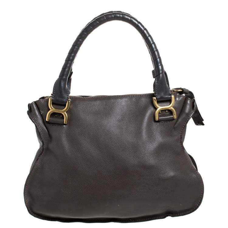 Pre Owned Chloe Dark Brown Leather Medium Marcie Shoulder Bag