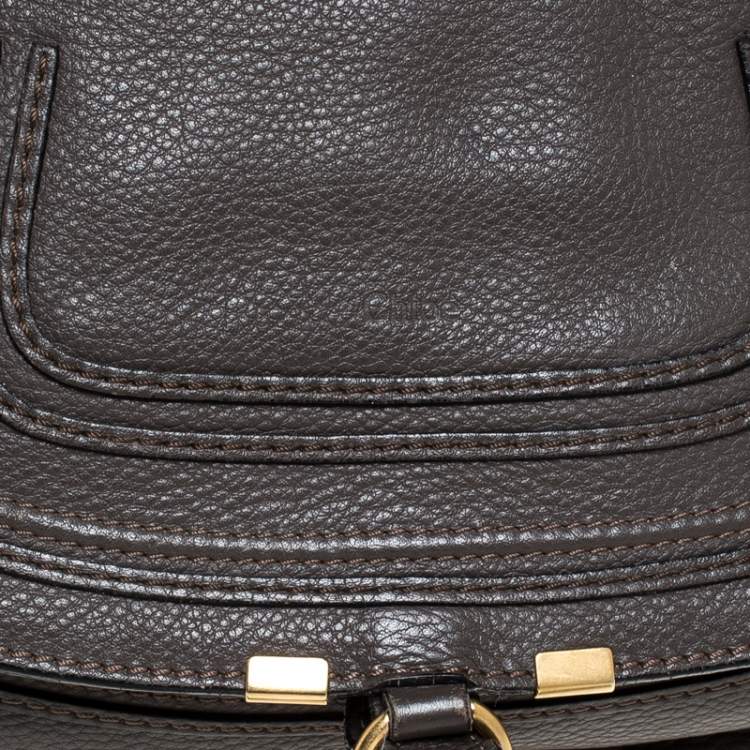 Pre Owned Chloe Dark Brown Leather Medium Marcie Shoulder Bag