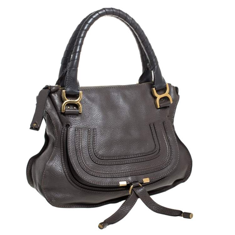 Pre Owned Chloe Dark Brown Leather Medium Marcie Shoulder Bag
