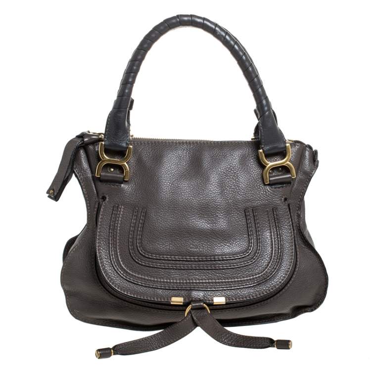 Pre Owned Chloe Dark Brown Leather Medium Marcie Shoulder Bag