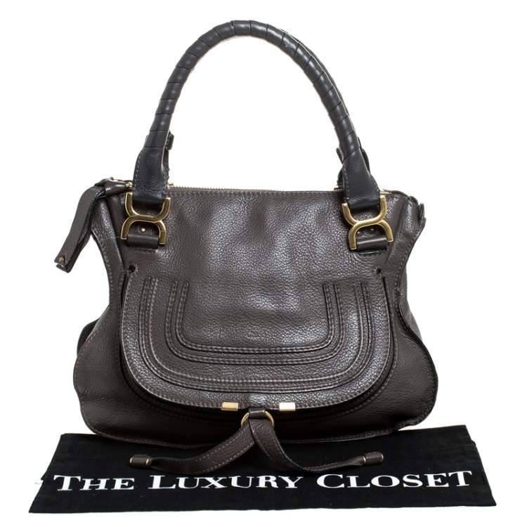Pre Owned Chloe Dark Brown Leather Medium Marcie Shoulder Bag