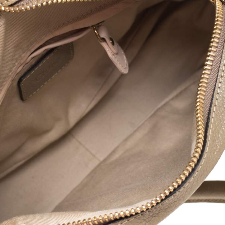 Pre Owned Chloe Beige Leather Small Paraty Shoulder Bag