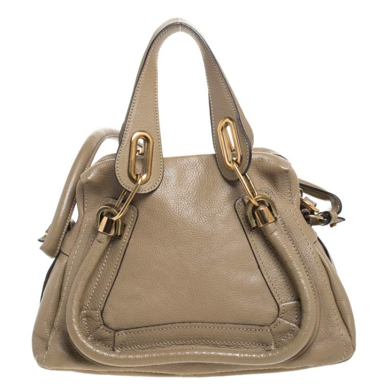 Pre Owned Chloe Beige Leather Small Paraty Shoulder Bag