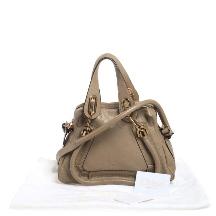 Pre Owned Chloe Beige Leather Small Paraty Shoulder Bag