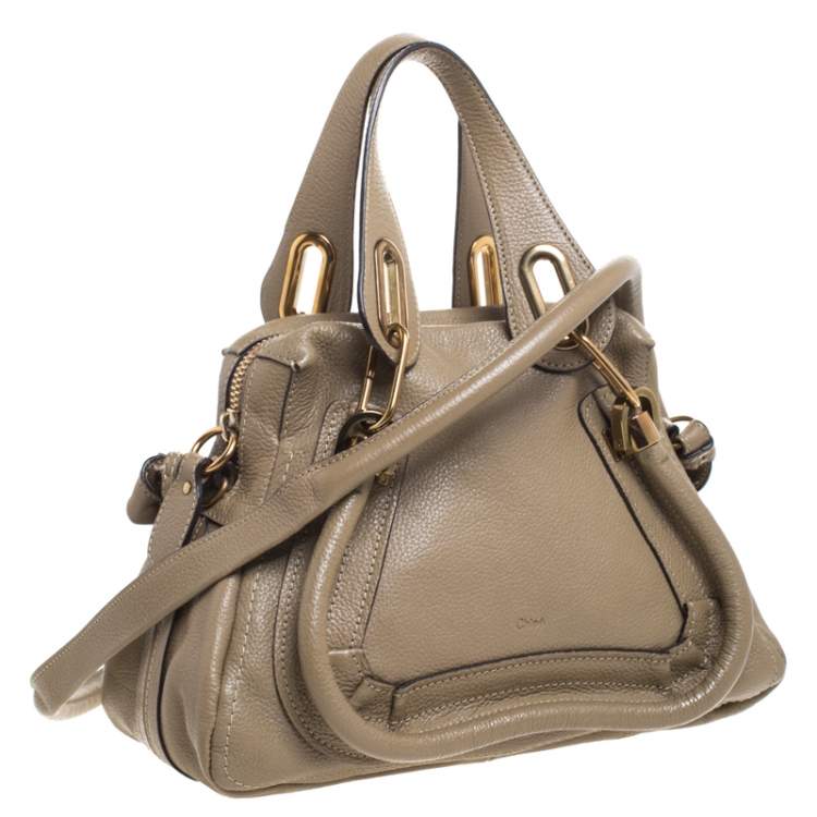 Pre Owned Chloe Beige Leather Small Paraty Shoulder Bag