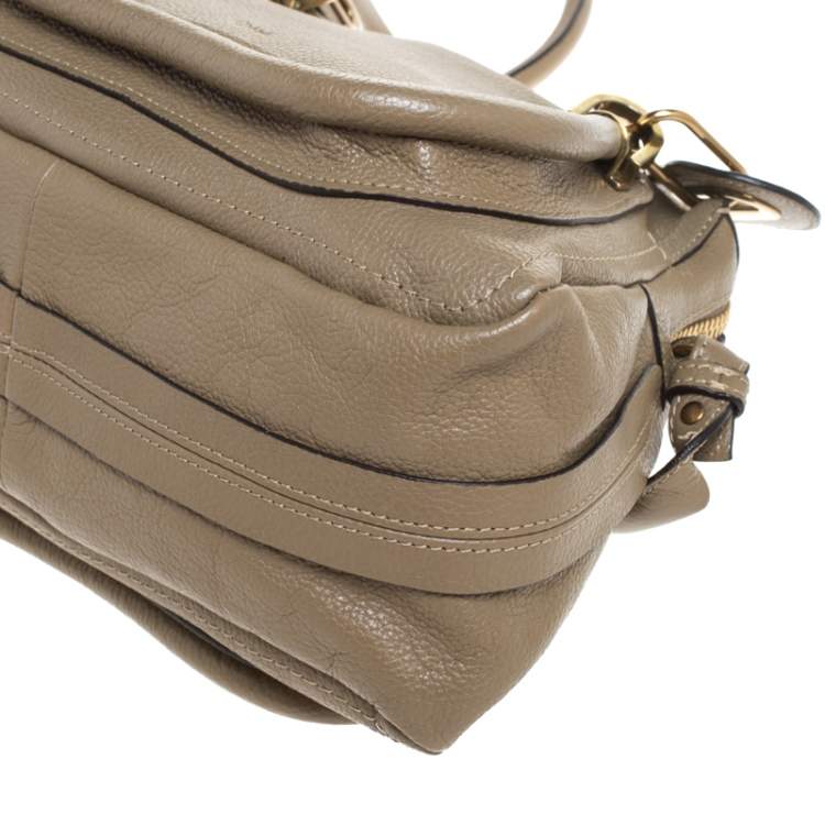 Pre Owned Chloe Beige Leather Small Paraty Shoulder Bag