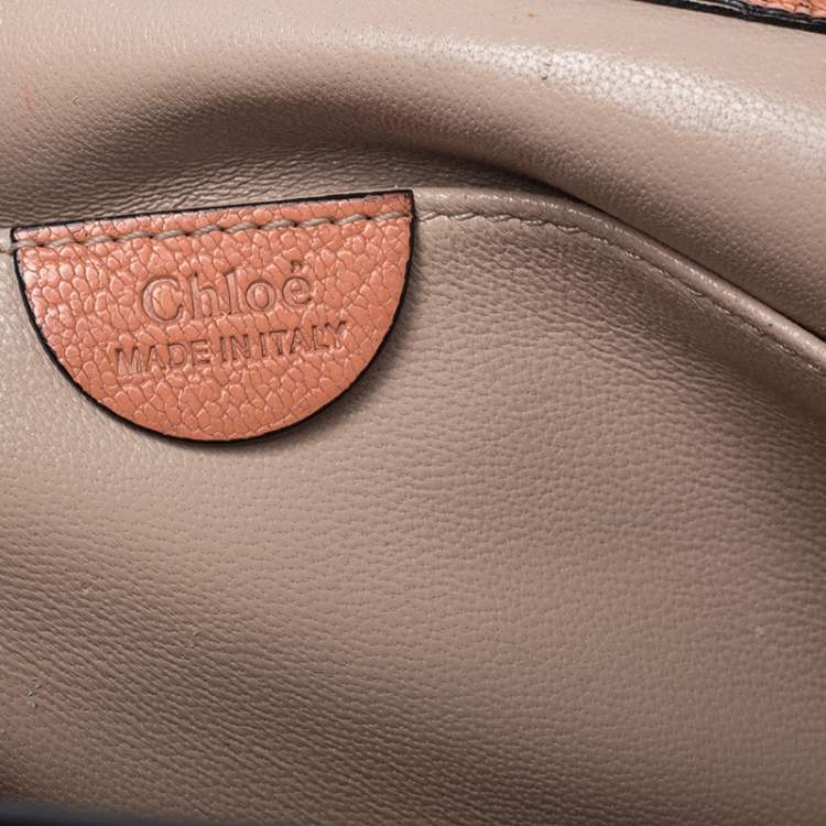 Pre Owned Chloe Orange Leather Medium Elsie Shoulder Bag