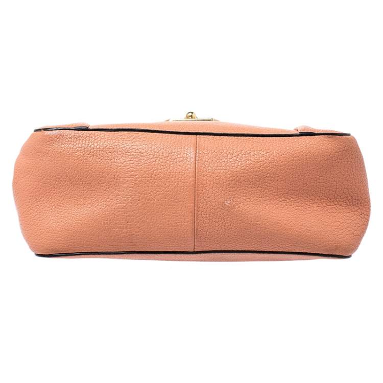 Pre Owned Chloe Orange Leather Medium Elsie Shoulder Bag
