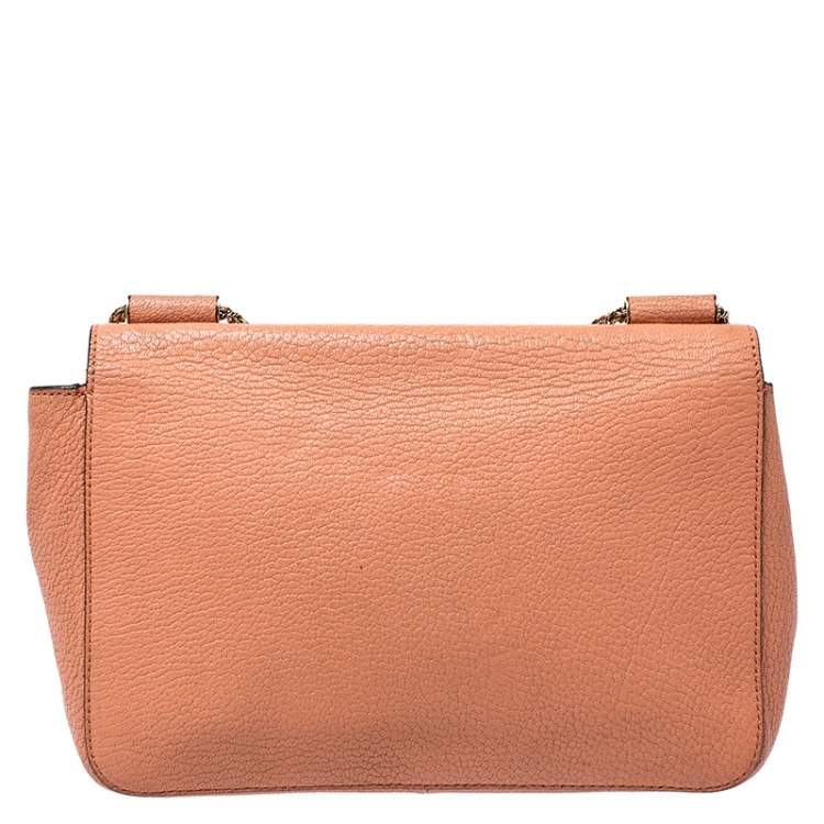 Pre Owned Chloe Orange Leather Medium Elsie Shoulder Bag