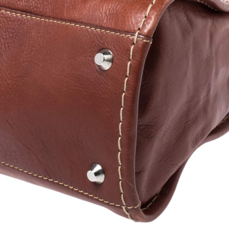 Pre Owned Chloe Brown Leather Edith Bag