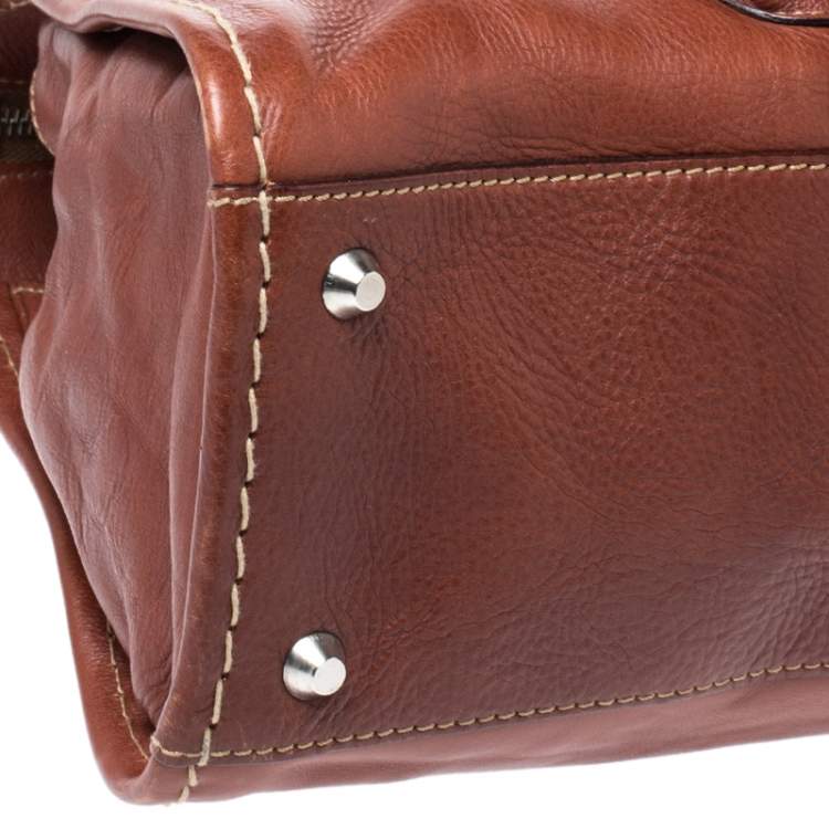 Pre Owned Chloe Brown Leather Edith Bag