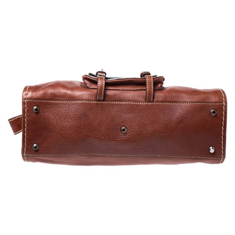 Pre Owned Chloe Brown Leather Edith Bag
