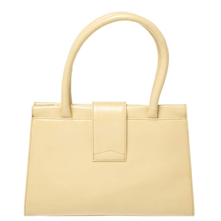 Pre Owned Chloe Yellow Leather Double Handle Satchel