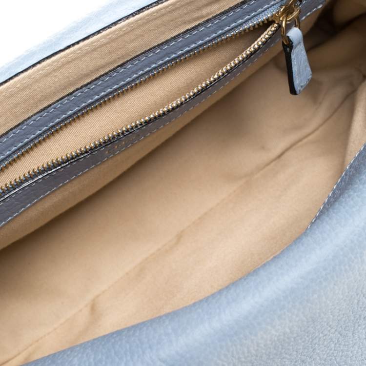 مملوكة مسبقًا Chloe Sky Blue Leather Medium Sally Shoulder Bag