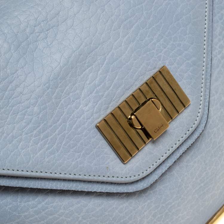 مملوكة مسبقًا Chloe Sky Blue Leather Medium Sally Shoulder Bag