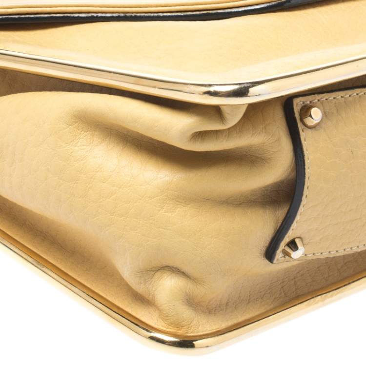 Pre Owned Chloe Yellow Leather Medium Sally Shoulder Bag