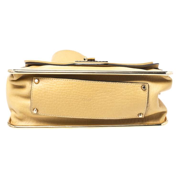 Pre Owned Chloe Yellow Leather Medium Sally Shoulder Bag