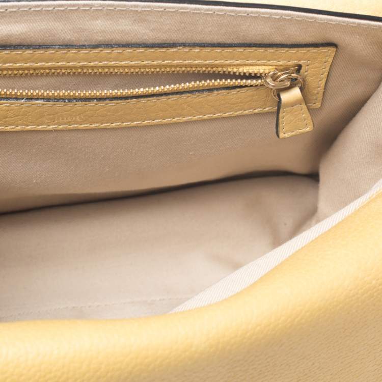 Pre Owned Chloe Yellow Leather Medium Sally Shoulder Bag
