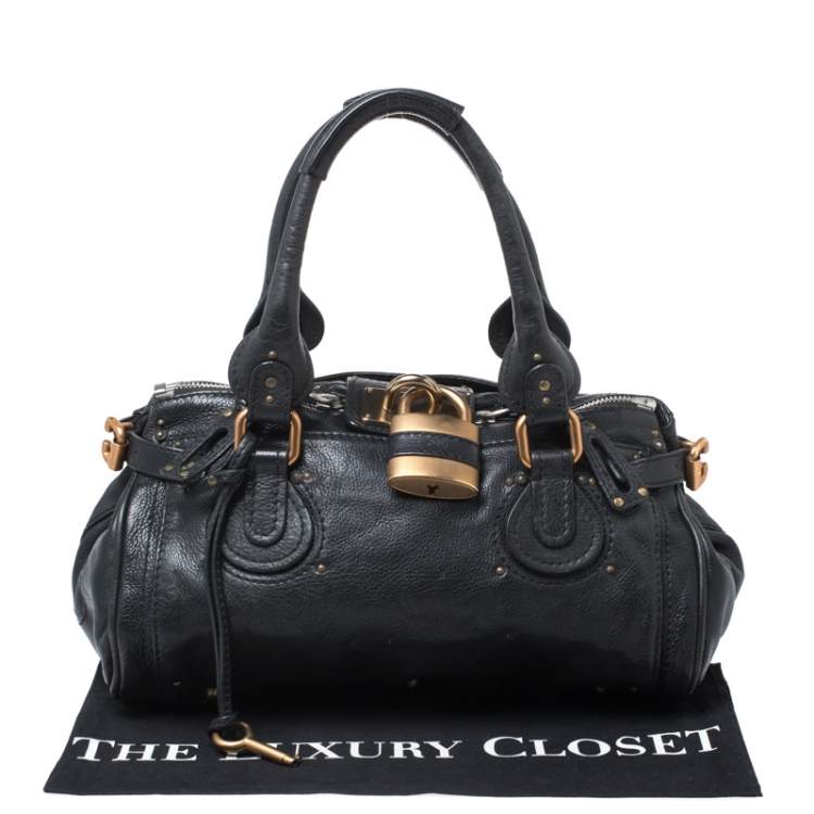 Pre Owned Chloe Black Leather Paddington Satchel