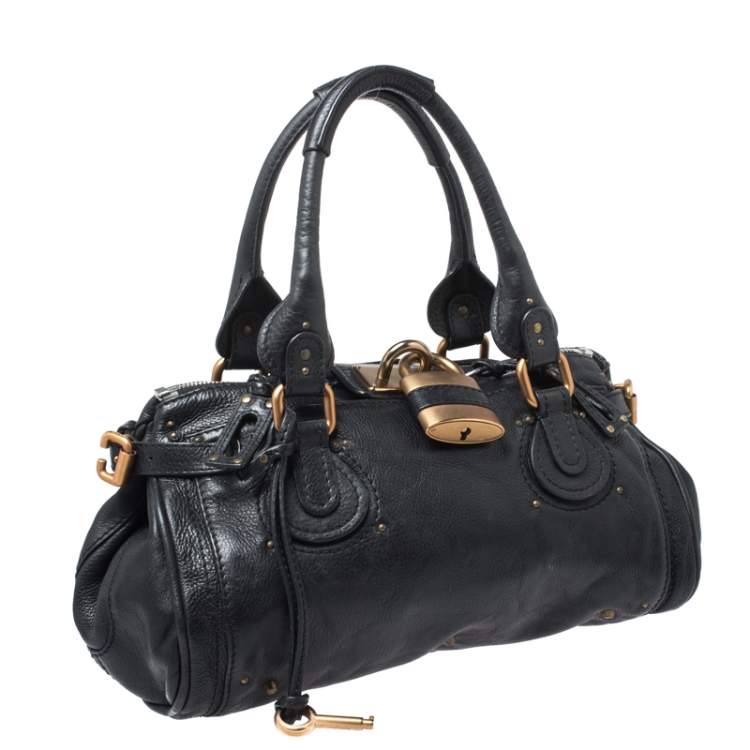 Pre Owned Chloe Black Leather Paddington Satchel