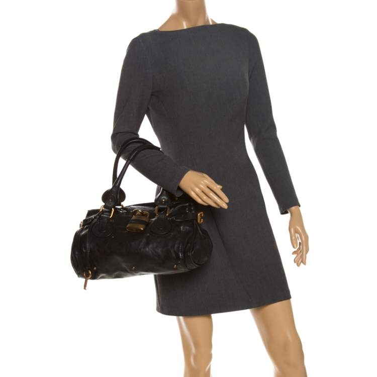 Pre Owned Chloe Black Leather Paddington Satchel