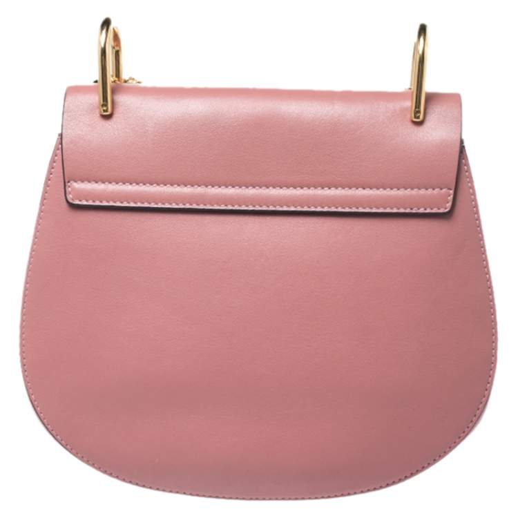 Pre Owned Chloe Pink Suede And Leather Drew Crossbody Bag