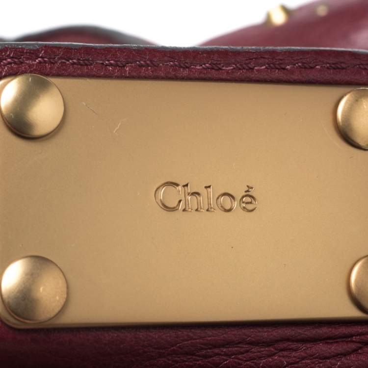 Pre Owned Chloe Burgundy Leather Medium Paddington Satchel