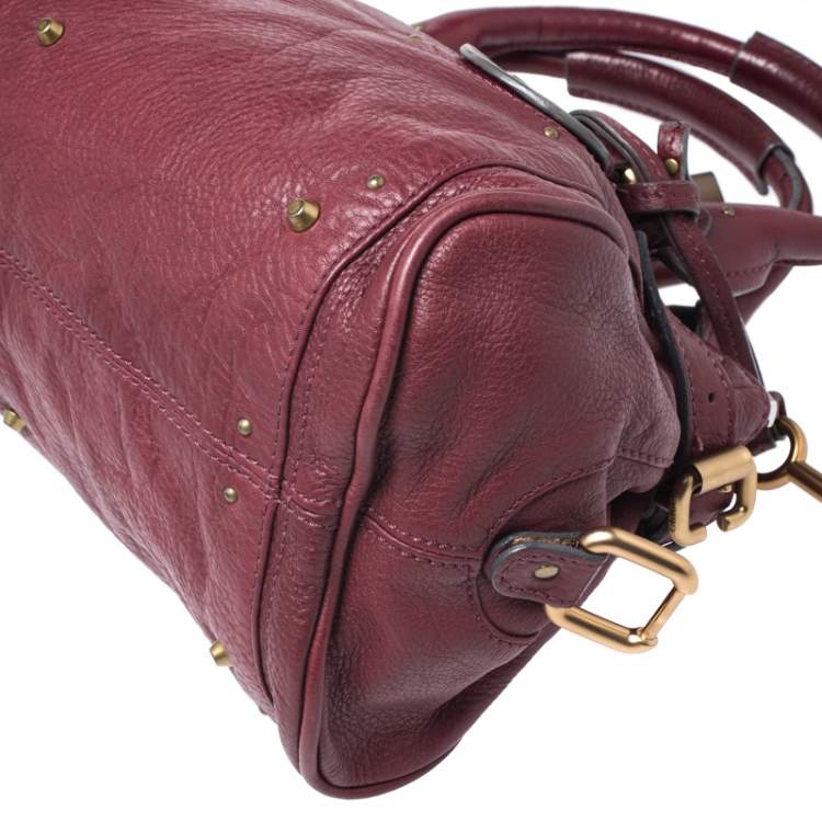 Pre Owned Chloe Burgundy Leather Medium Paddington Satchel