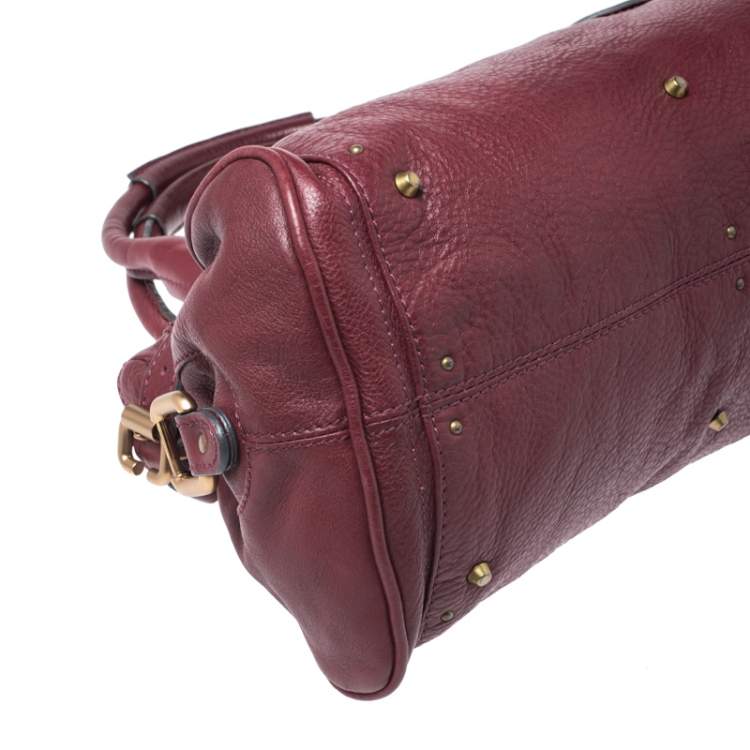 Pre Owned Chloe Burgundy Leather Medium Paddington Satchel