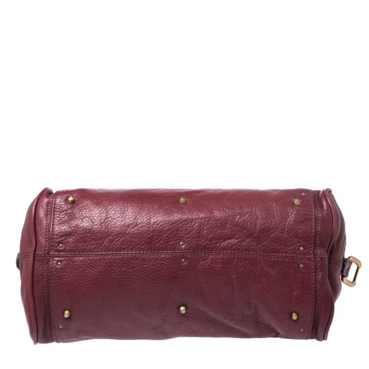 Pre Owned Chloe Burgundy Leather Medium Paddington Satchel