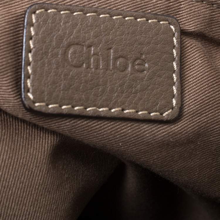 Pre Owned Chloe Gold/Brown Python and Leather Large Marcie Hobo