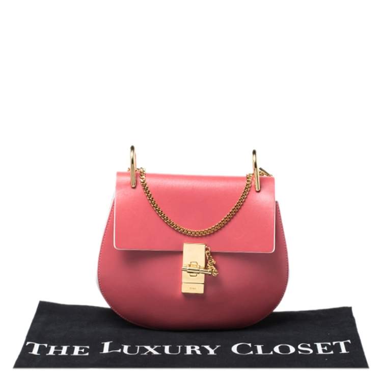 Pre Owned Chloe Amaranth Red/Grey Leather Medium Drew Shoulder Bag