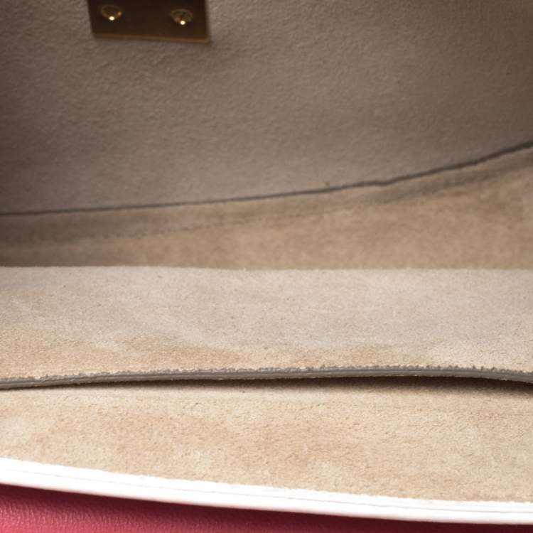 Pre Owned Chloe Amaranth Red/Grey Leather Medium Drew Shoulder Bag