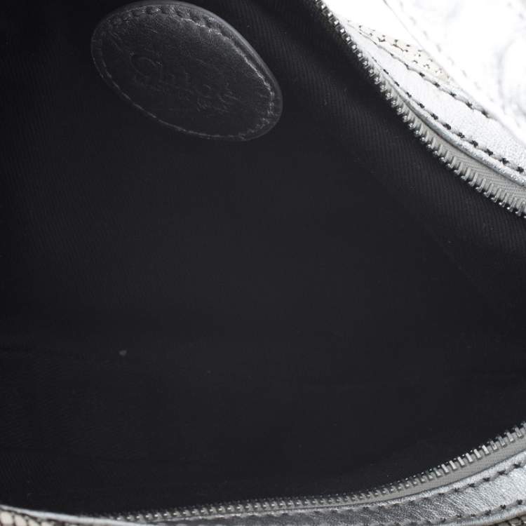 Pre Owned Chloe Silver Metal Mesh and Leather Chainmail Hobo