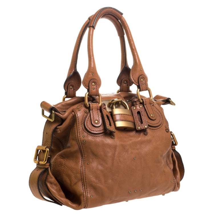Pre Owned Chloe Brown Leather Large Paddington Shoulder Bag