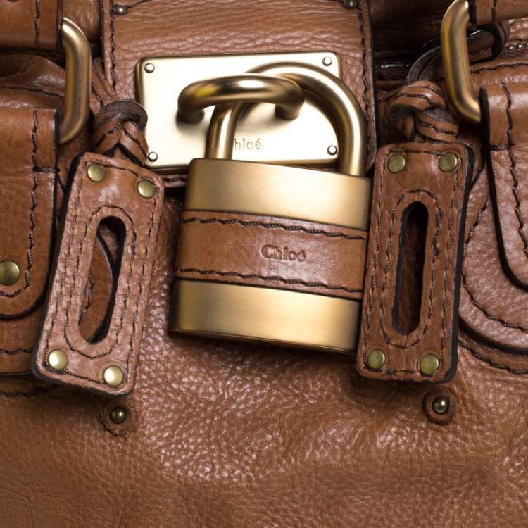 Pre Owned Chloe Brown Leather Large Paddington Shoulder Bag