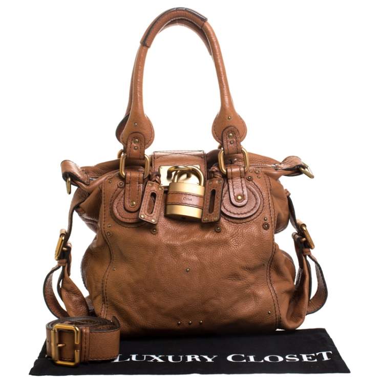Pre Owned Chloe Brown Leather Large Paddington Shoulder Bag