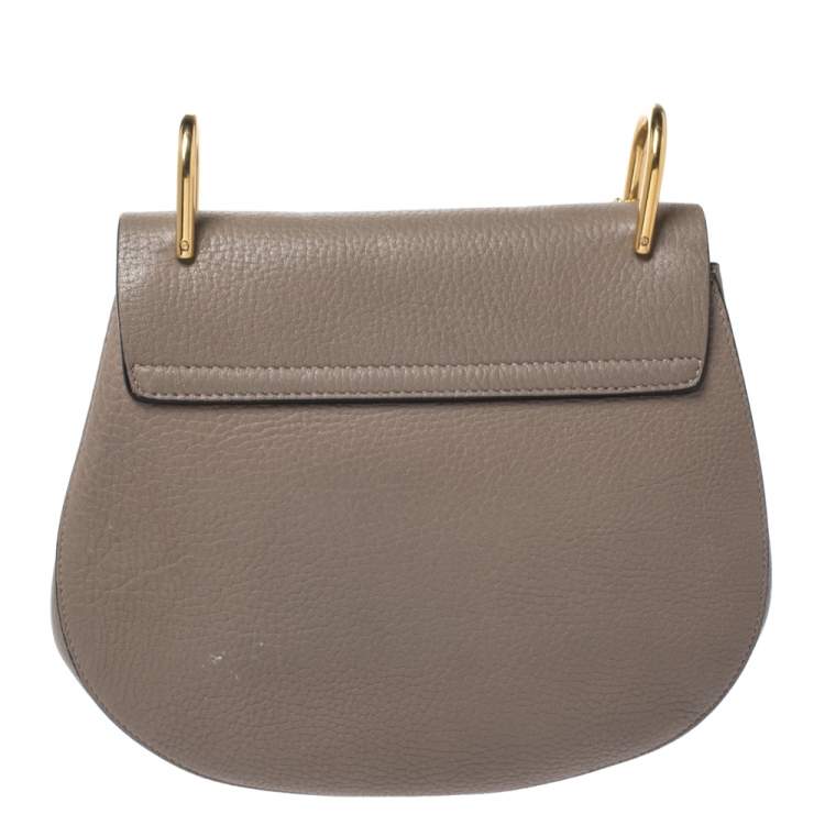Pre Owned Chloe Nude Leather Medium Drew Shoulder Bag