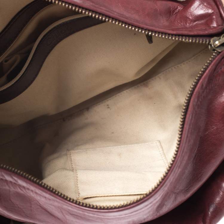 مملوكة مسبقًا Chloe Pink/Red Python and Leather Silverado Satchel