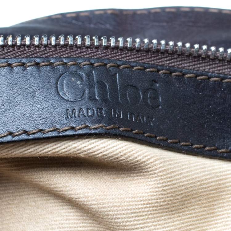 Pre Owned Chloe Brown/Grey Python Silverado Shoulder Bag