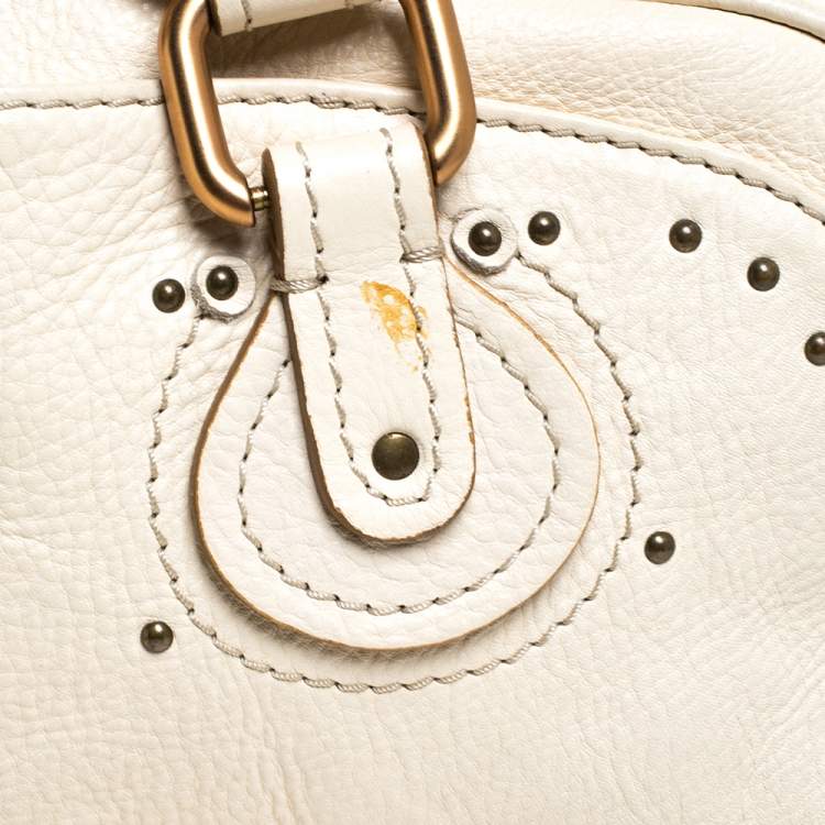 Pre Owned Chloe Cream Leather Paddington Zipped Satchel