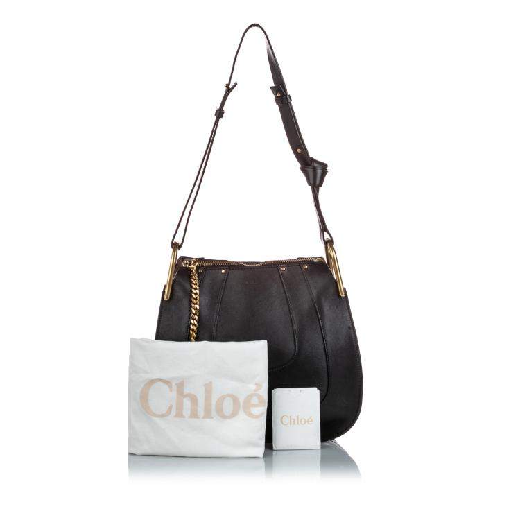 Pre Owned Chloe Black Leather Hayley Bag