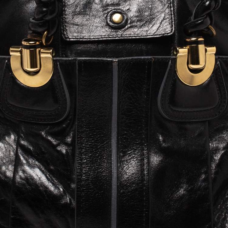 Pre Owned Chloe Black Leather Heloise Satchel