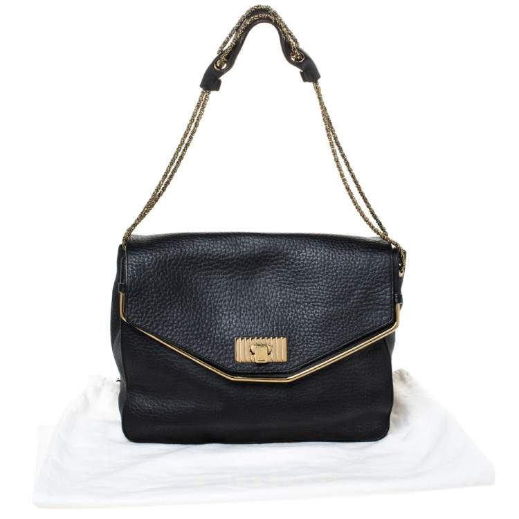 Pre Owned Chloe Black Leather Sally Shoulder Bag