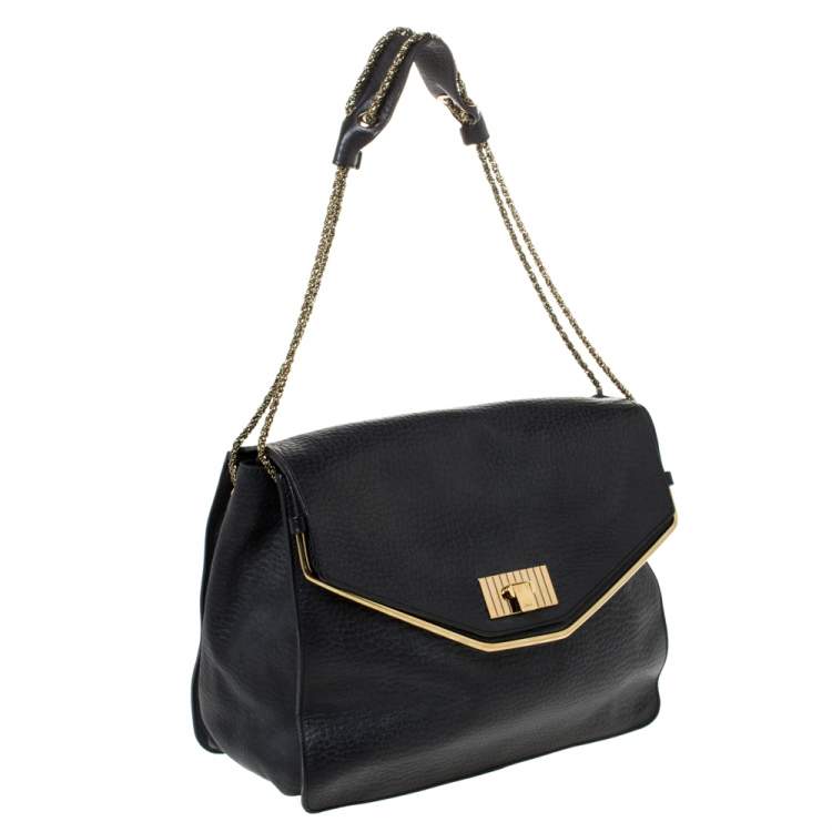 Pre Owned Chloe Black Leather Sally Shoulder Bag