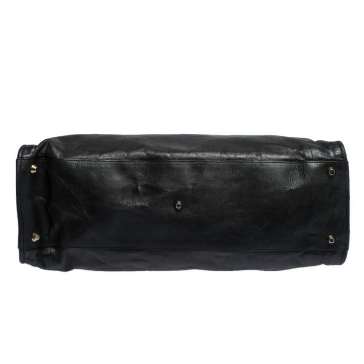 Pre Owned Chloe Black Leather Top Zip Tote