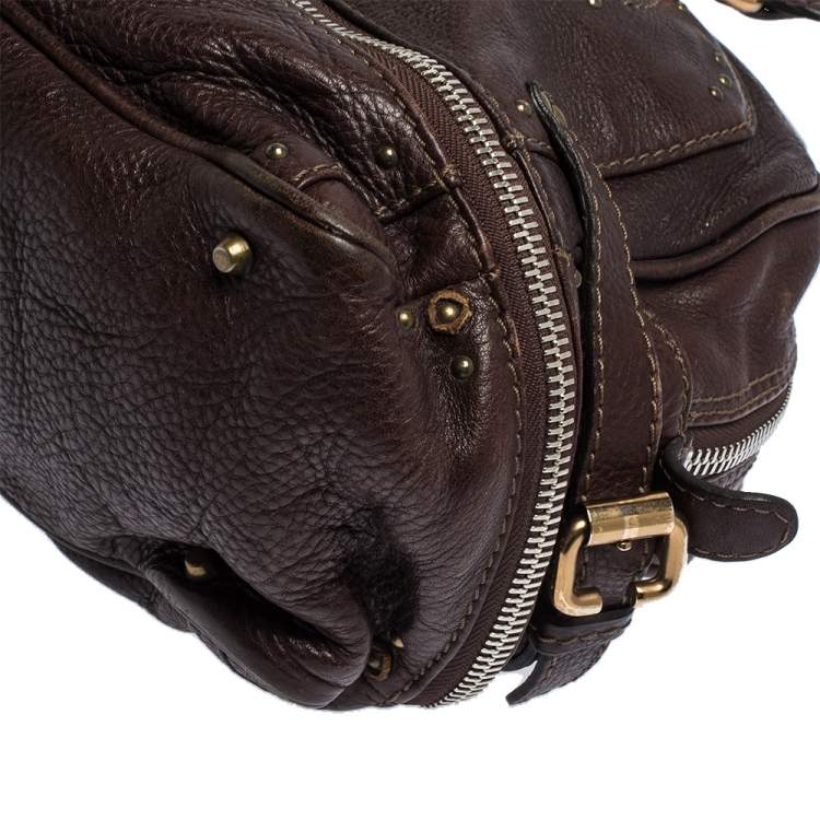 Pre Owned Chloe Dark Brown Leather Paddington Zipped Satchel