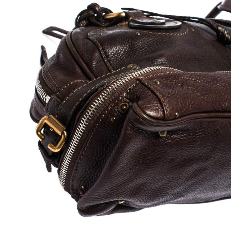 Pre Owned Chloe Dark Brown Leather Paddington Zipped Satchel