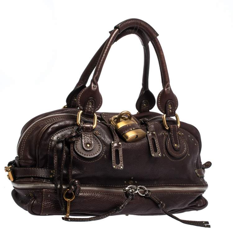 Pre Owned Chloe Dark Brown Leather Paddington Zipped Satchel